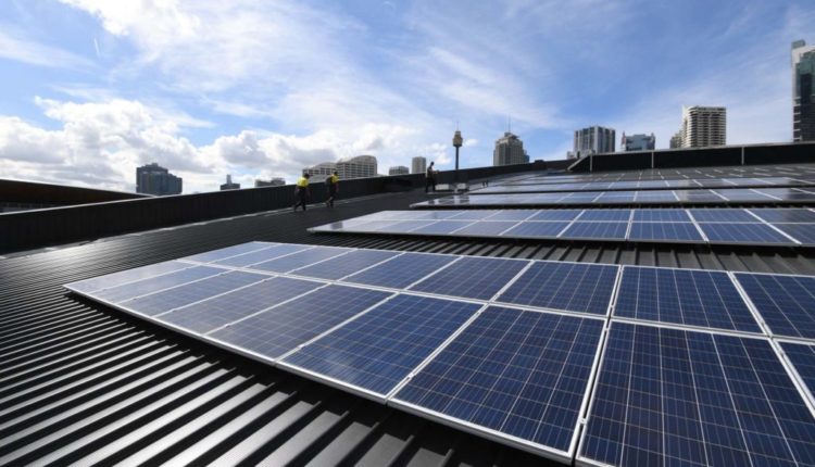 Solar panels on roof