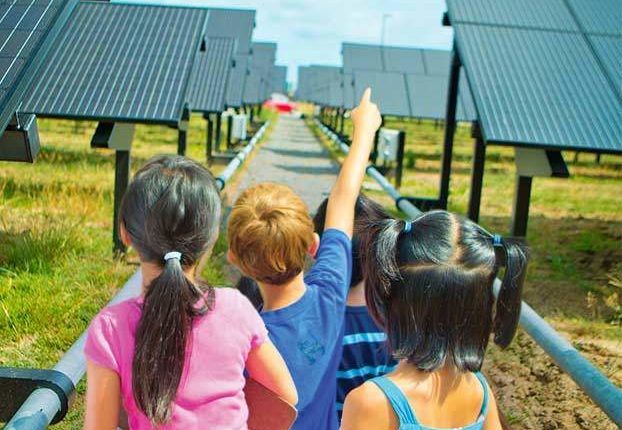 children pointing solar
