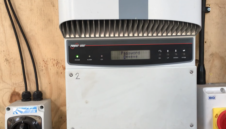 A solar inverter that asks for a password on its display