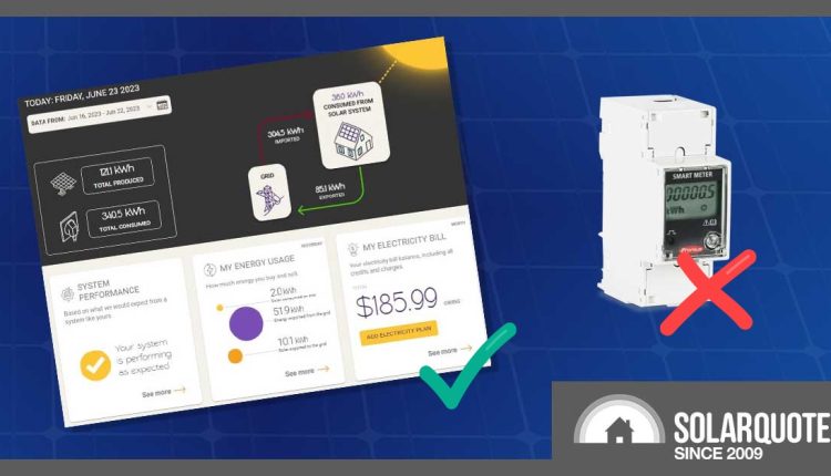 solar analytics screen and consumption meter