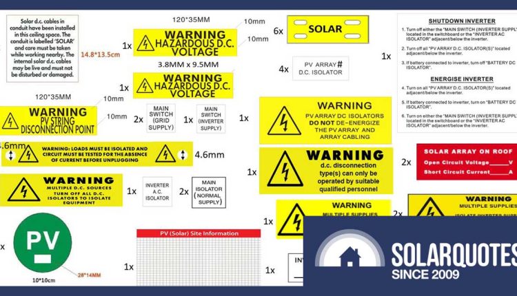 a solar power system safety label kit