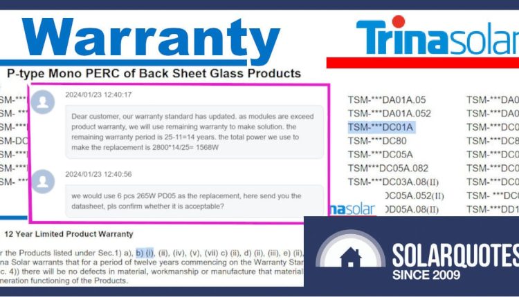 Trina warranty details