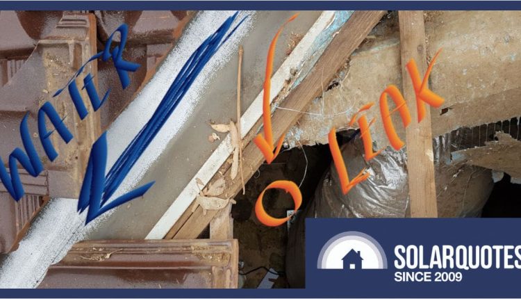 water leak caused by leaves