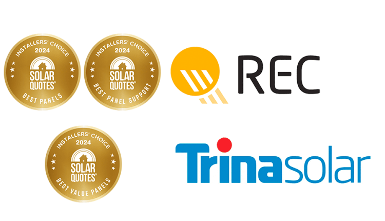 best solar panels - gold medal winners, REC and Trina