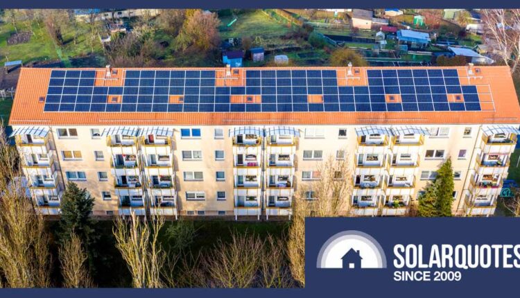 Solar panels on an apartment