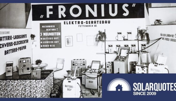 An old photo showcasing Fronius products.