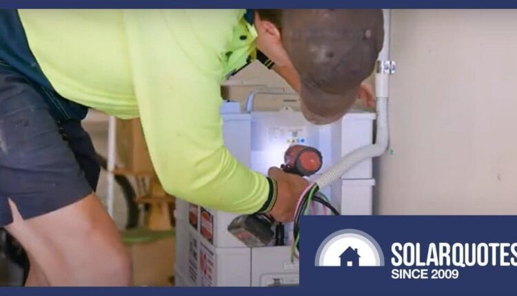 Solar battery being installed.