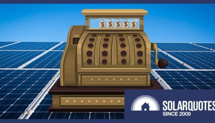 Solar panels and a cash register