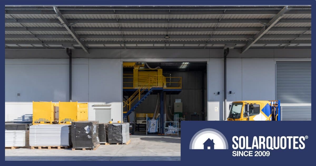 Solar panel recycling facility at Bankstown Airport, Sydney