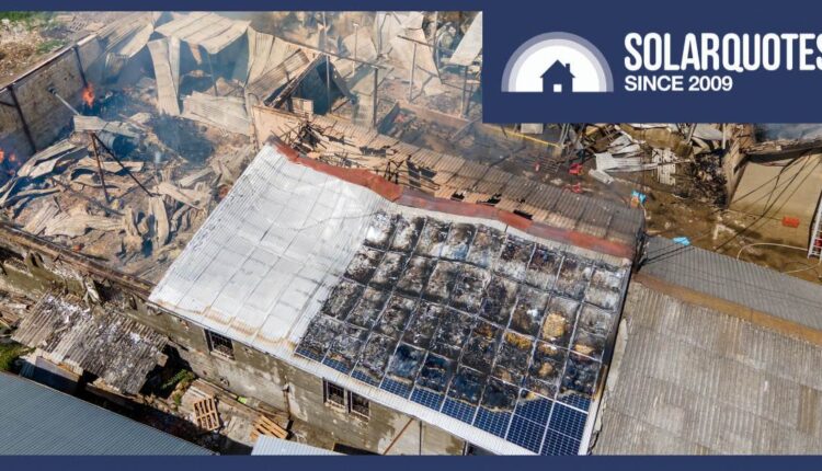 Solar panels after a fire