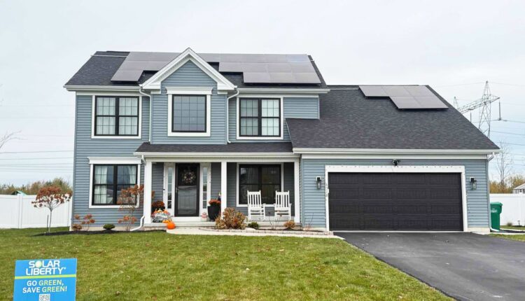 Residential home with solar panels 